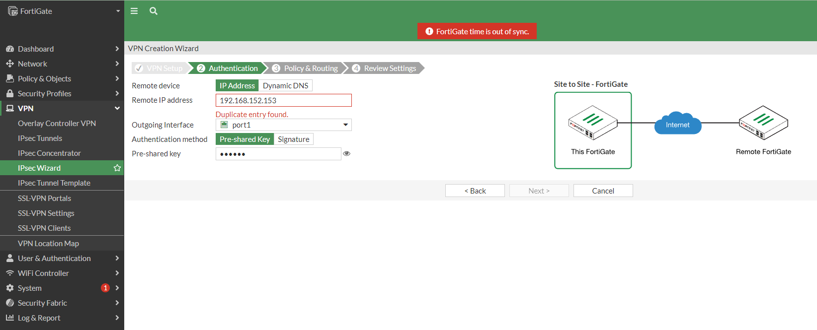 FortiGate1-IPSec-Wizard-Authentication
