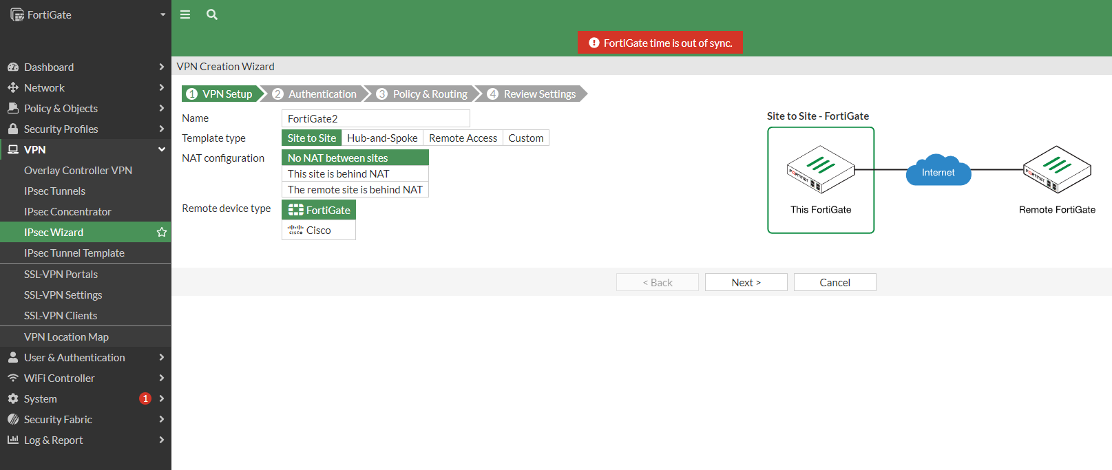 FortiGate1-IPSec-Wizard-VPN-Setup